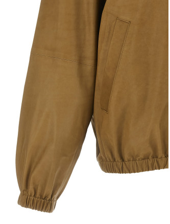 Кожаная куртка AURALEE Ultra-thin leather jacket (A26SB02CBKHAKIBEIGE) #