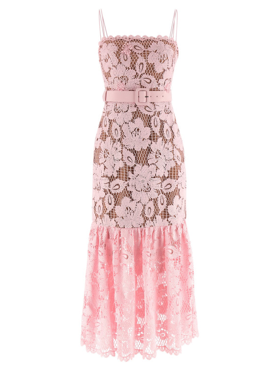'Pink Crochet Lace Midi' dress (SS26007MAPPINK) #1