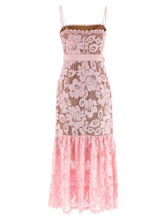 'Pink Crochet Lace Midi' dress (SS26007MAPPINK) #
