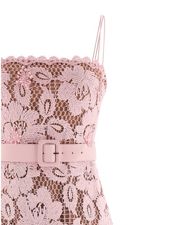'Pink Crochet Lace Midi' dress (SS26007MAPPINK) #