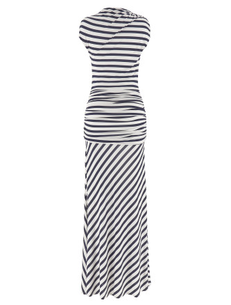 Макси SELF PORTRAIT 'Navy Stripe Jersey Maxi' (SS26170XNNAVY) #