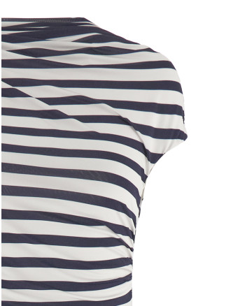 Макси SELF PORTRAIT 'Navy Stripe Jersey Maxi' (SS26170XNNAVY) #