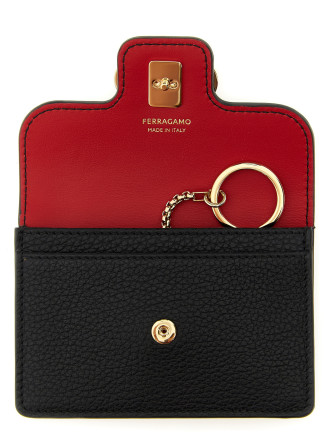 Брелок для ключей FERRAGAMO 'Gancini' (785795NEROFLAMERED) #