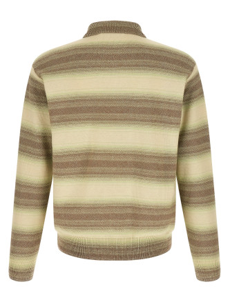 Свитер, кардиган AURALEE Shaded stripes cardigan (A26SC01GBLIMEGRAYSTRIPE) #