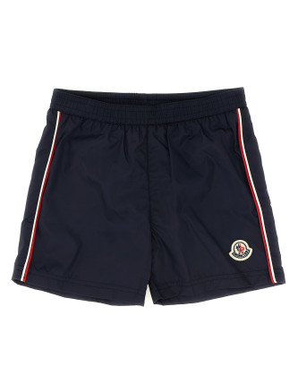Пляжная одежда MONCLER ENFANT Tricolor piping swimsuit