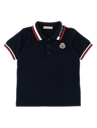 Поло MONCLER ENFANT Tricolor trim polo shirt