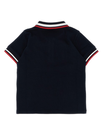 Поло MONCLER ENFANT Tricolor trim polo shirt (L19518A000028496F778) #