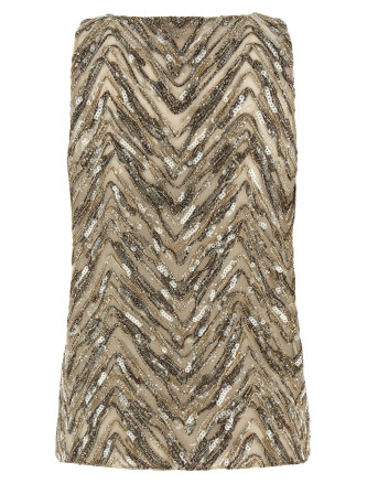 Вечерний топ BRUNELLO CUCINELLI 'Dazzling Chevron Embroidery' (MF940HN602C9504) #