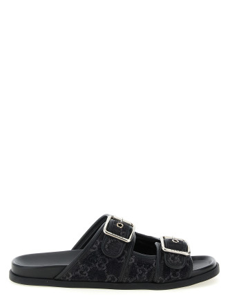 Слайды GUCCI GG denim slides