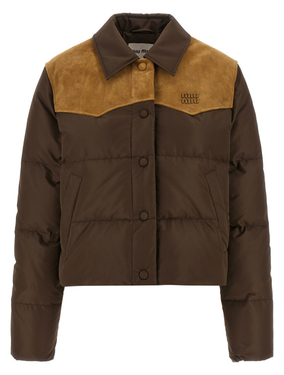 Пуховик MIU Pongé tec down jacket (ML1371SOOO18Q0F0201) #1