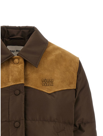 Пуховик MIU Pongé tec down jacket (ML1371SOOO18Q0F0201) #