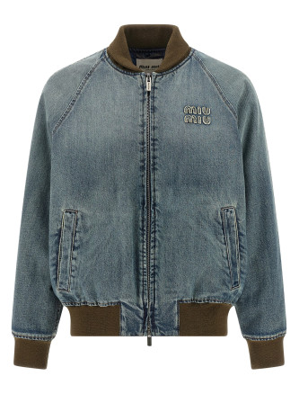 Джинсовая куртка MIU Denim bomber jacket