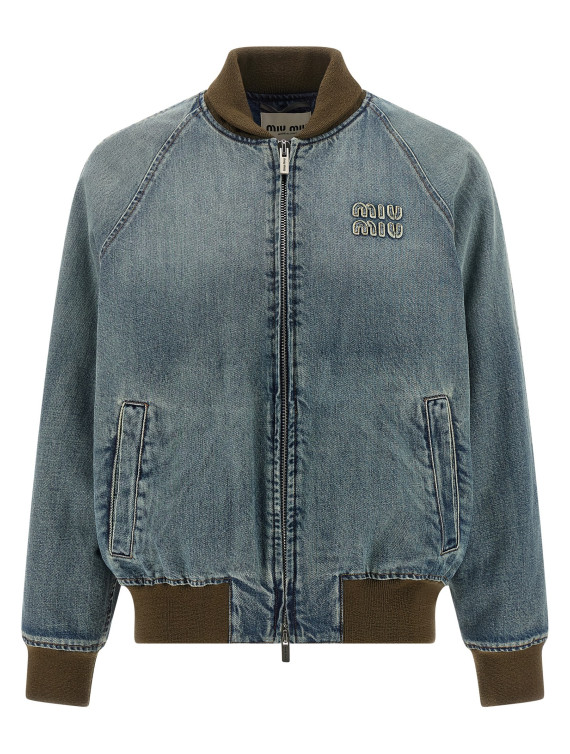 Джинсы күртеше MIU Denim bomber jacket (GWB295SOOO18UMF0008) #1