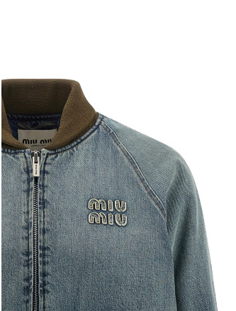 Джинсы күртеше MIU Denim bomber jacket (GWB295SOOO18UMF0008) #