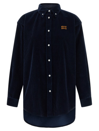 Velvet and leather shirt