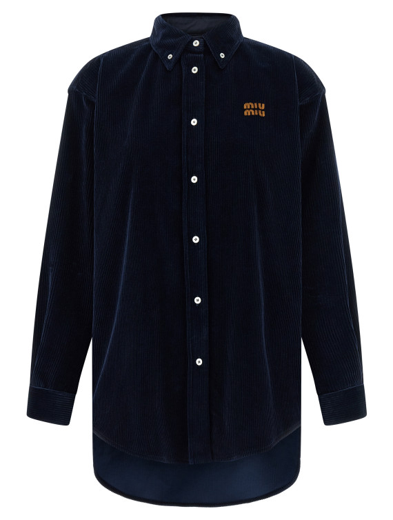 Рубашка, блузка MIU Velvet and leather shirt (MK1626SOOO18SZF0008) #1