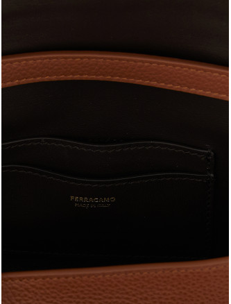 'Double Gancini' mini crossbody bag (789849NEWCOGNACTESTADIMORO) #