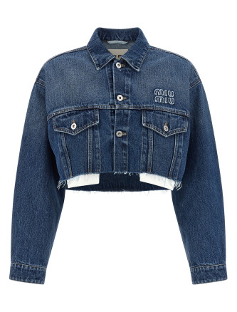 Джинсовая куртка MIU Cropped denim jacket