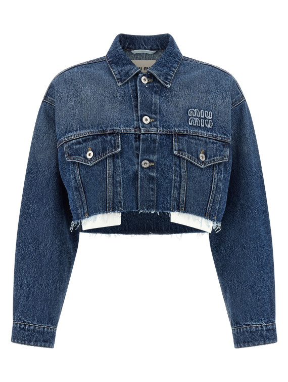 Джинсы күртеше MIU Cropped denim jacket (GWB148SOOO10BFF0008) #1