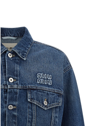 Джинсы күртеше MIU Cropped denim jacket (GWB148SOOO10BFF0008) #