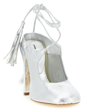 Высокие каблуки DRIES VAN NOTEN Laminated leather mules (2610117870207952) #