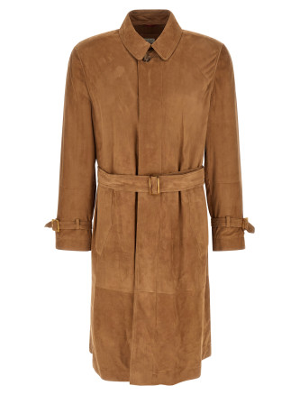Кожаная куртка BRUNELLO CUCINELLI Suede trench coat