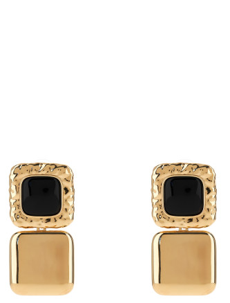 'Mottled Gold Black Tiered' earrings