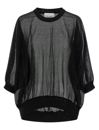 Semi-sheer cotton sweater