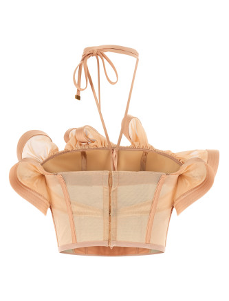 Вечерний топ ELISABETTA FRANCHI Maxi ruffles top (TO03962E2EA1) #