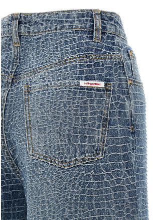 Джинсы SELF PORTRAIT 'Rhinestone' (SS26804PABLBLUE) #