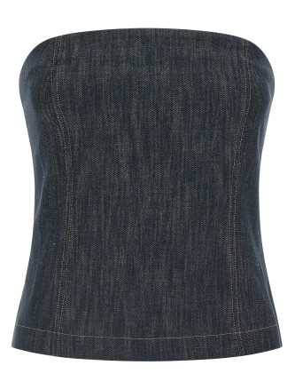 Повседневный топ BRUNELLO CUCINELLI Denim top