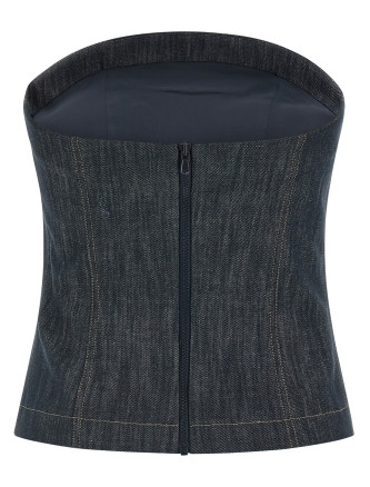 Повседневный топ BRUNELLO CUCINELLI Denim top (MB125EO909C001) #