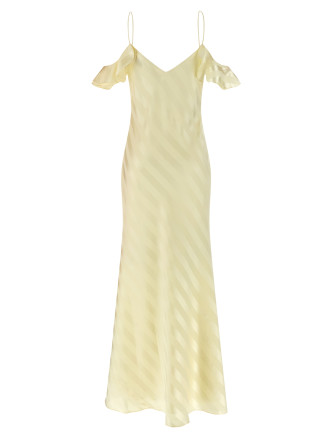 Макси SELF PORTRAIT 'Satin Striped' (SS26259XAYYELLOW) #