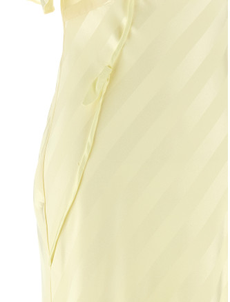 Макси SELF PORTRAIT 'Satin Striped' (SS26259XAYYELLOW) #