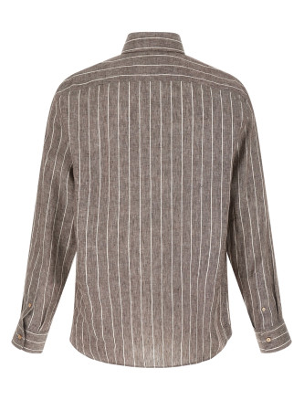 Көйлек, блузка BRUNELLO CUCINELLI Pinstriped canvas shirt (MA6860627C146) #