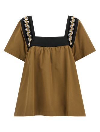 Повседневный топ PRADA Embroidery top