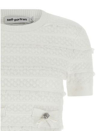 Топ SELF PORTRAIT 'Pointelle knit' (SS26063TWWHITE) #