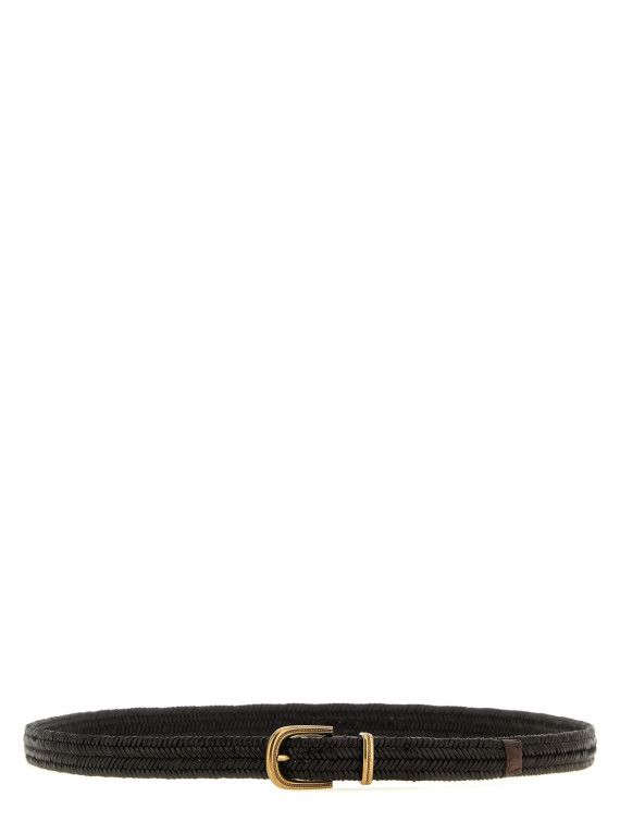 Ремень BRUNELLO CUCINELLI Stretch leather belt (M0NAPC228CMORO) #1