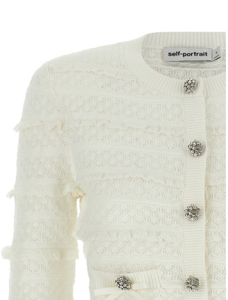 Свитер, кардиган SELF PORTRAIT 'Pointelle Diamante' (SS26063CWWHITE) #