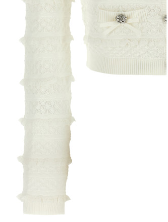 Свитер, кардиган SELF PORTRAIT 'Pointelle Diamante' (SS26063CWWHITE) #