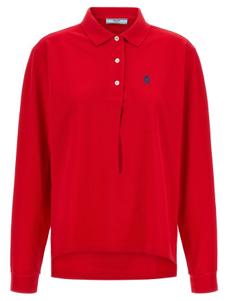 Поло PRADA Logo embroidery polo shirt