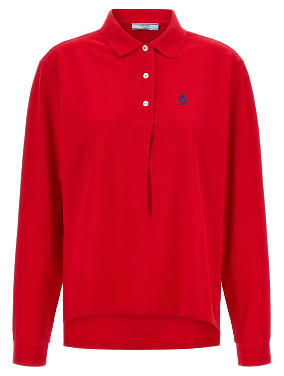 Поло PRADA Logo embroidery polo shirt (39669RSOOO19OVF0011) #1