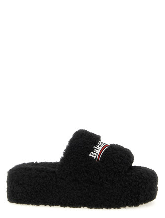 Шлепанцы BALENCIAGA 'Furry Platform'