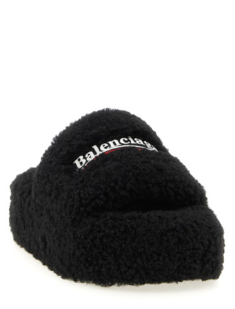 Шлепанцы BALENCIAGA 'Furry Platform' (762826W14C21096) #