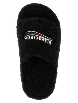 Шлепанцы BALENCIAGA 'Furry Platform' (762826W14C21096) #
