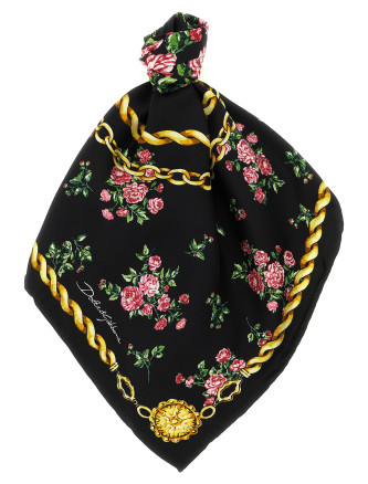 Шарф, платок DOLCE & GABBANA 'Mazzolini di Rose'