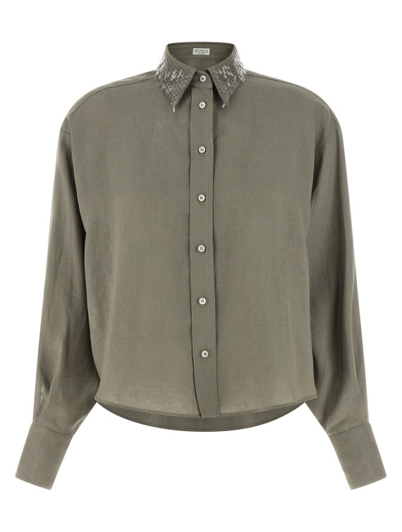 Рубашка, блузка BRUNELLO CUCINELLI Sequin collar shirt (MA698RH306C1063) #1