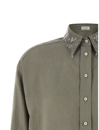 Рубашка, блузка BRUNELLO CUCINELLI Sequin collar shirt (MA698RH306C1063) #