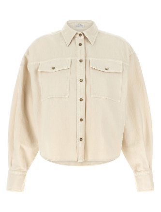 Рубашка, блузка BRUNELLO CUCINELLI Linen cotton shirt