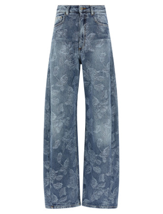 Джинсы GIUSEPPE DI MORABITO Jacquard flower jeans